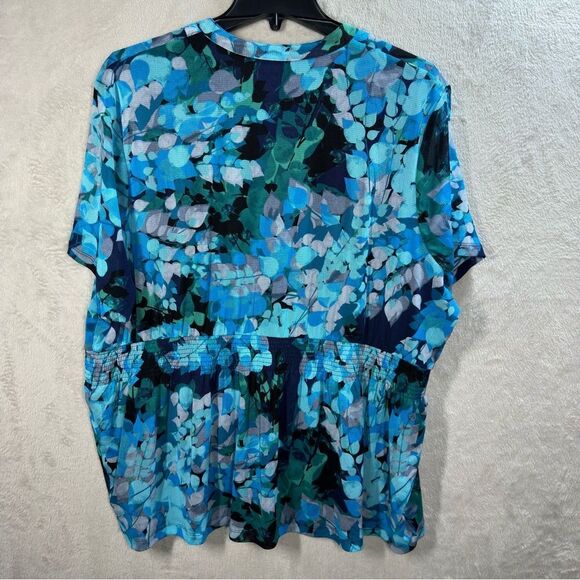 Croft & Barrow Flowy Top Elastic Waist Babydoll Lined Chiffon Plus Sz 3X - Picture 7 of 8